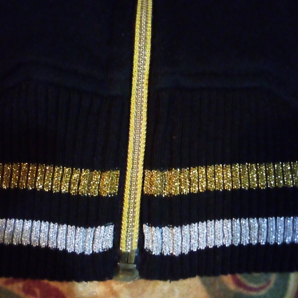 SOUTH POLE Premium Designer Full Zip Embroidered Studded Jacket Men's L Black - Picture 10 of 16